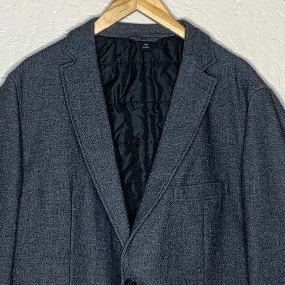 Boss Hugo Boss Gray Regular Fit Wool Blend Quilted Blazer Jacket - Picture 3 of 11